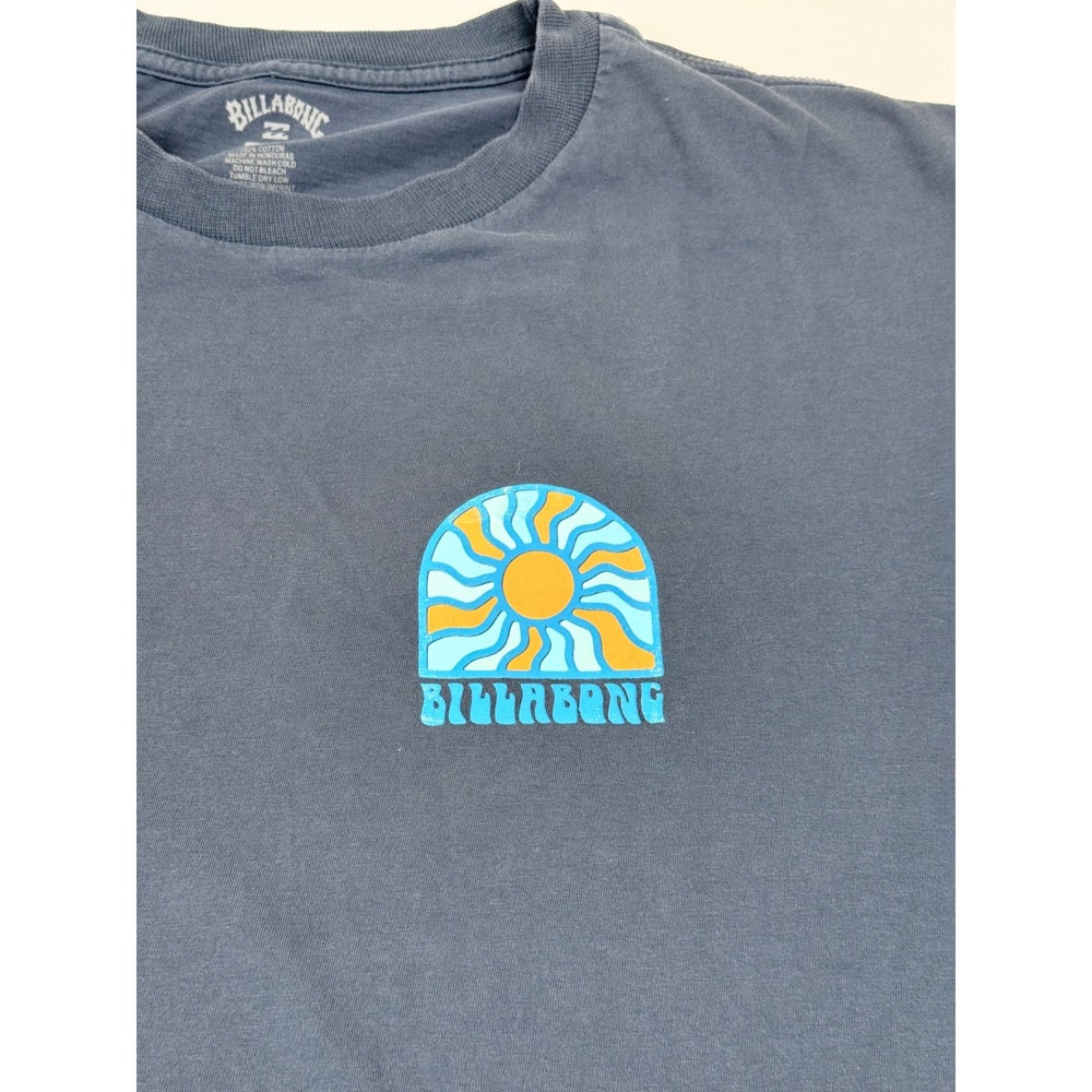 Billabong Mens Navy Blue Sunburst‎ Graphic T-Shirt Size XL Premium Cotton - Picture 3 of 9
